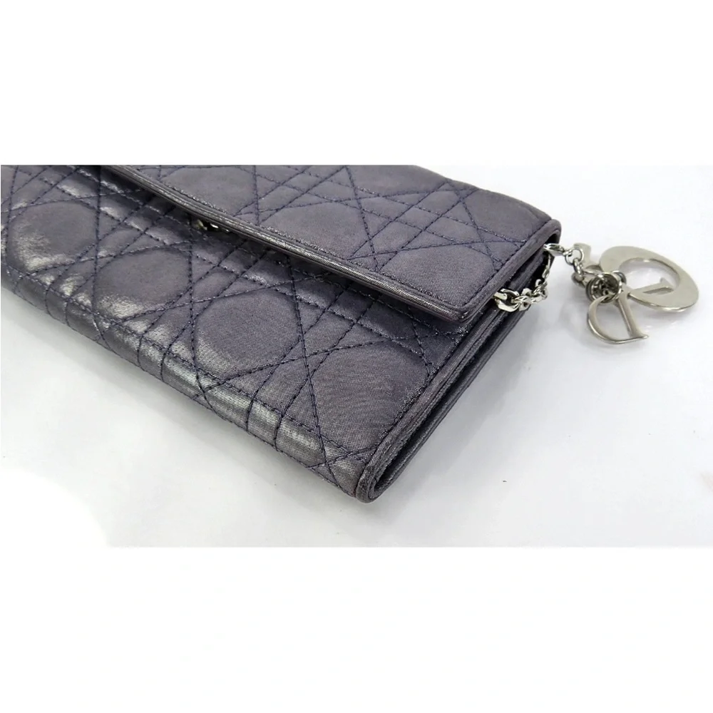 Dior Elegant Purple Quilted Wallet